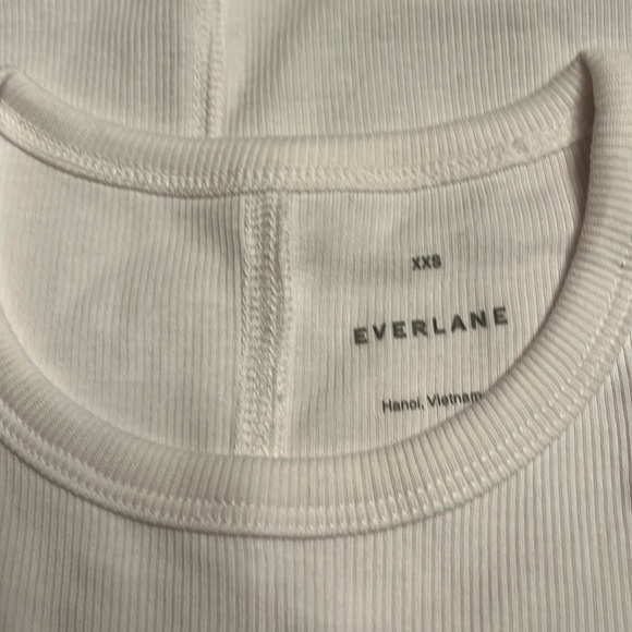 Everlane Women’s The Supima Form Crew Neck ribbed Tee white Size XXS NWT - Picture 6 of 9